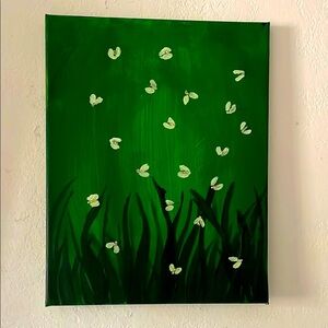 Firefly forest Mixed Media Art on canvas